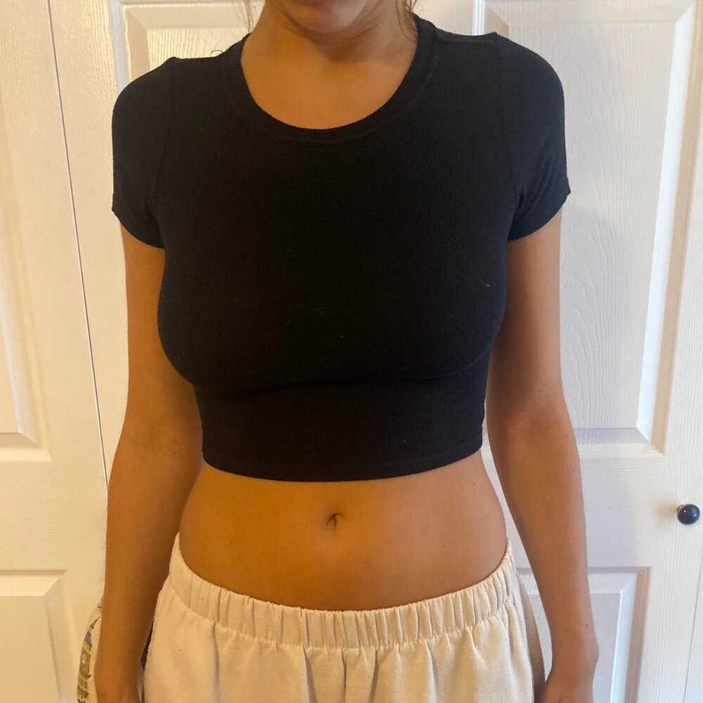 Women's Black Crop-top